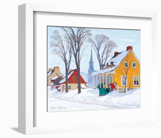 Winter Morning in Baie-St-Paul-Clarence Alphonse Gagnon-Framed Premium Giclee Print