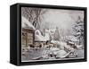 Winter Morning-Currier & Ives-Framed Stretched Canvas