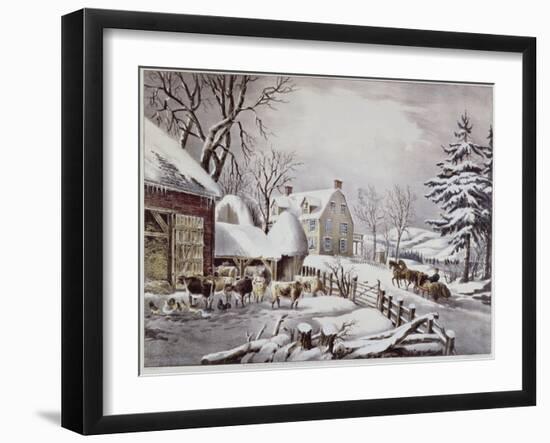 Winter Morning-Currier & Ives-Framed Giclee Print