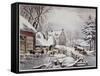 Winter Morning-Currier & Ives-Framed Stretched Canvas