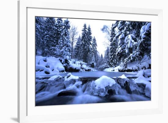 Winter Mountain River- Beskid Mountains, Poland-Gorilla-Framed Photographic Print