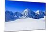 Winter Mountains, Panorama - Snow-Capped Peaks of the Italian Alps-Gorilla-Mounted Photographic Print