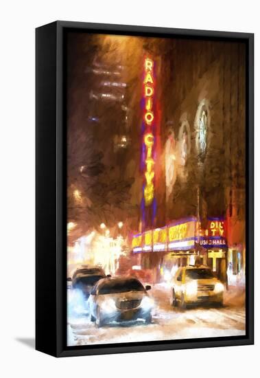 Winter night in New York II-Philippe Hugonnard-Framed Stretched Canvas