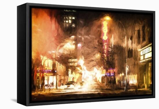 Winter night in New York-Philippe Hugonnard-Framed Stretched Canvas