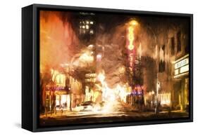 Winter night in New York-Philippe Hugonnard-Framed Stretched Canvas