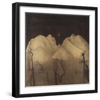 Winter Night in the Mountains. Study, by Harald Sohlberg, 1901-1902, Swedish painting,-Harald Sohlberg-Framed Art Print