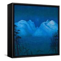 Winter Night in the Mountains-Harald Sohlberg-Framed Stretched Canvas