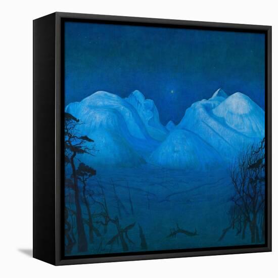 Winter Night in the Mountains-Harald Sohlberg-Framed Stretched Canvas