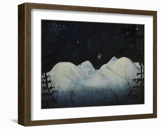 Winter nights in the mountains-Gerhard Peter Frantz Vilhelm Munthe-Framed Giclee Print