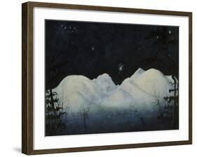 Winter nights in the mountains-Gerhard Peter Frantz Vilhelm Munthe-Framed Giclee Print