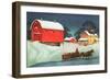 Winter on the Farm, Christmas Card-null-Framed Giclee Print