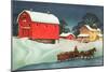 Winter on the Farm, Christmas Card-null-Mounted Giclee Print