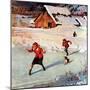 "Winter on the Farm", December 30, 1950-John Clymer-Mounted Premium Giclee Print