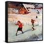 "Winter on the Farm", December 30, 1950-John Clymer-Framed Stretched Canvas