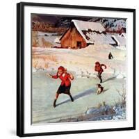 "Winter on the Farm", December 30, 1950-John Clymer-Framed Giclee Print