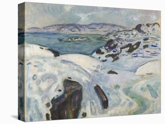 Winter on the Fjord, 1915 (Oil on Canvas)-Edvard Munch-Stretched Canvas