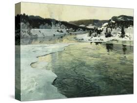 Winter on the Mesna River Near Lillehammer, C. 1905-06-Fritz Thaulow-Stretched Canvas