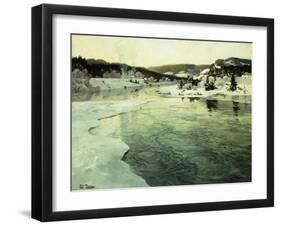 Winter on the Mesna River near Lillehammer-Frits Thaulow-Framed Giclee Print
