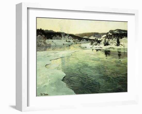 Winter on the Mesna River near Lillehammer-Frits Thaulow-Framed Giclee Print