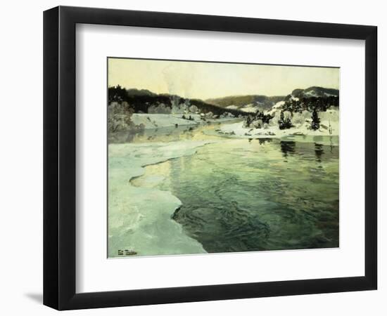Winter on the Mesna River near Lillehammer-Frits Thaulow-Framed Premium Giclee Print