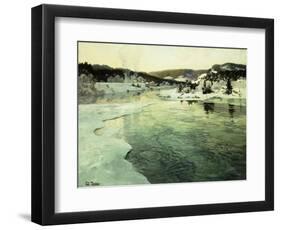 Winter on the Mesna River near Lillehammer-Frits Thaulow-Framed Premium Giclee Print