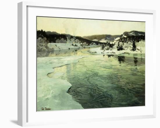 Winter on the Mesna River near Lillehammer-Frits Thaulow-Framed Giclee Print