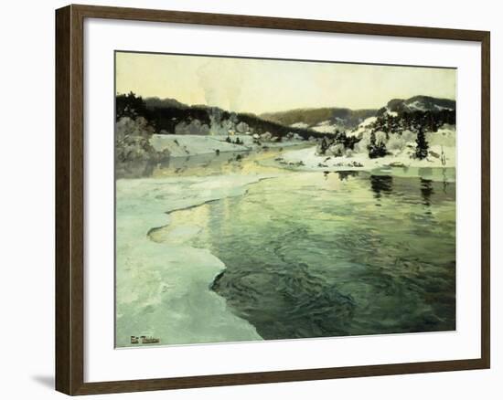 Winter on the Mesna River near Lillehammer-Frits Thaulow-Framed Giclee Print