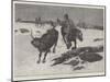 Winter on the Plains of Manitoba, Cowboys Chasing Strayed Cattle-Henry Charles Seppings Wright-Mounted Giclee Print