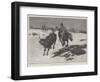 Winter on the Plains of Manitoba, Cowboys Chasing Strayed Cattle-Henry Charles Seppings Wright-Framed Giclee Print