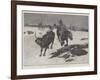 Winter on the Plains of Manitoba, Cowboys Chasing Strayed Cattle-Henry Charles Seppings Wright-Framed Giclee Print