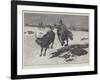 Winter on the Plains of Manitoba, Cowboys Chasing Strayed Cattle-Henry Charles Seppings Wright-Framed Giclee Print