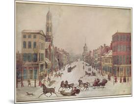 Winter on Wall Street, 1834-null-Mounted Giclee Print