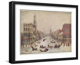 Winter on Wall Street, 1834-null-Framed Giclee Print