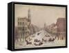 Winter on Wall Street, 1834-null-Framed Stretched Canvas