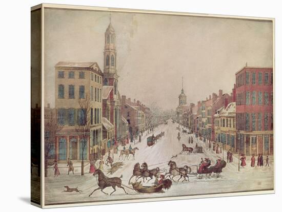 Winter on Wall Street, 1834-null-Stretched Canvas