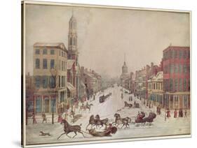 Winter on Wall Street, 1834-null-Stretched Canvas