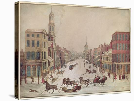 Winter on Wall Street, 1834-null-Stretched Canvas