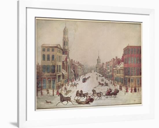 Winter on Wall Street, 1834-null-Framed Giclee Print