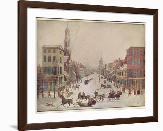 Winter on Wall Street, 1834-null-Framed Giclee Print