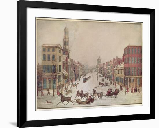 Winter on Wall Street, 1834-null-Framed Giclee Print