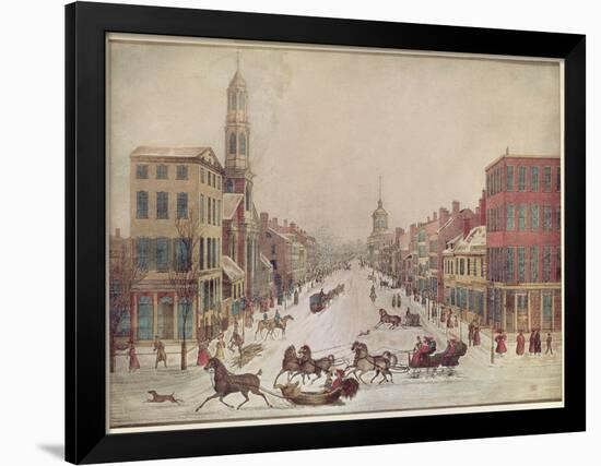 Winter on Wall Street, 1834-null-Framed Giclee Print