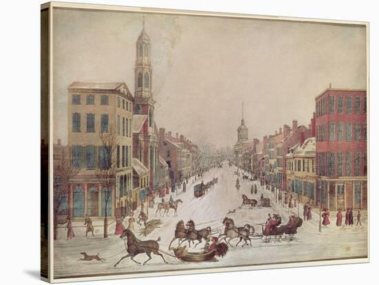 Winter on Wall Street, 1834-null-Stretched Canvas