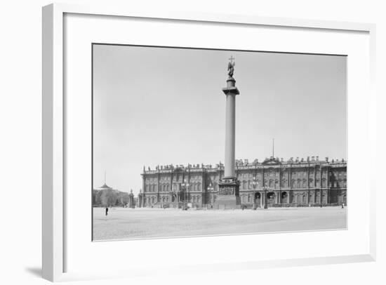 Winter Palace and Alexander Column in Leningrad-null-Framed Giclee Print