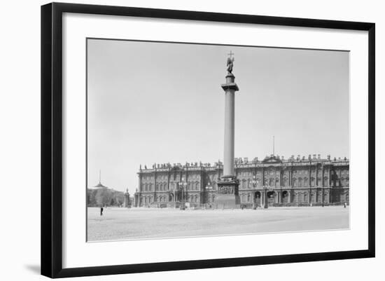 Winter Palace and Alexander Column in Leningrad-null-Framed Giclee Print