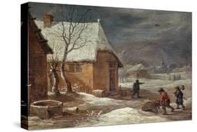 Winter (Panel)-David the Younger Teniers-Stretched Canvas