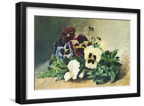 Winter Pansies, 1884-Louis Bombled-Framed Giclee Print