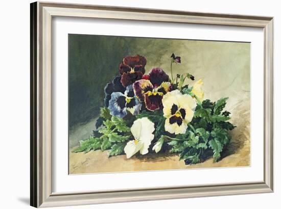 Winter Pansies, 1884-Louis Bombled-Framed Giclee Print