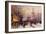 Winter Paris Street Scene-Eugene Galien-Laloue-Framed Premium Giclee Print