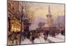 Winter Paris Street Scene-Eugene Galien-Laloue-Mounted Premium Giclee Print