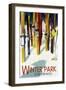 Winter Park, Colorado - Colorful Skis-Lantern Press-Framed Art Print